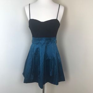 Rapsody blue satin dress Small NWT missing belt